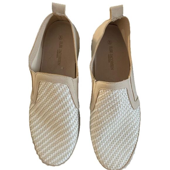 New Ilse Jacobsen Tulip Woven Slip-on Sneaker Tan/White 40 US 10 - Picture 4 of 6